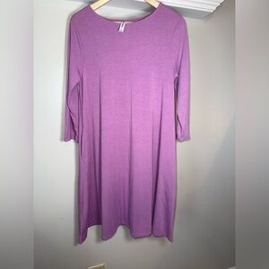 Zenana Premium Lavender Long Shirt Dress Size Large